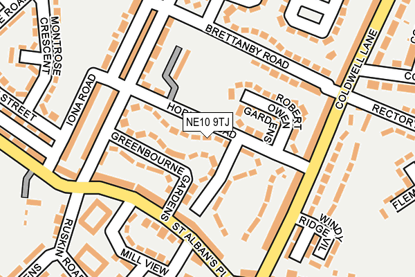 NE10 9TJ map - OS OpenMap – Local (Ordnance Survey)