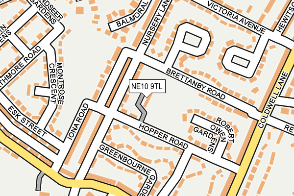 NE10 9TL map - OS OpenMap – Local (Ordnance Survey)