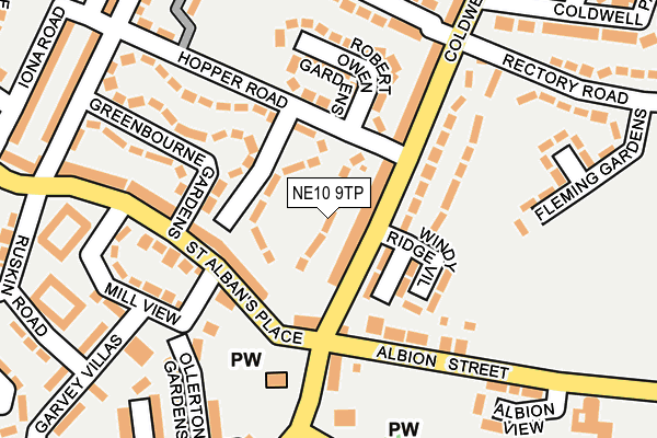 NE10 9TP map - OS OpenMap – Local (Ordnance Survey)