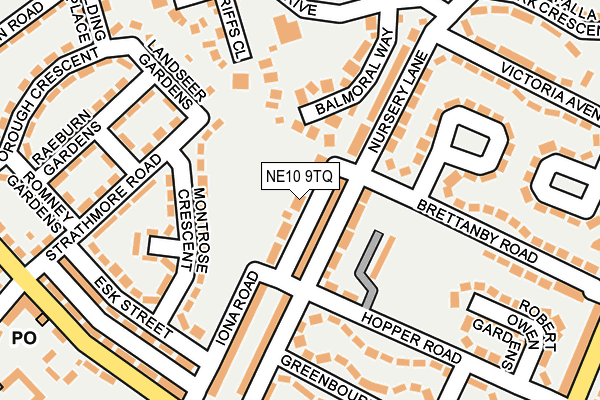 NE10 9TQ map - OS OpenMap – Local (Ordnance Survey)