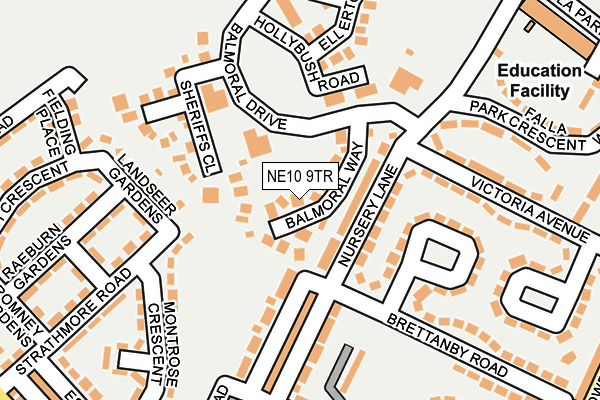 NE10 9TR map - OS OpenMap – Local (Ordnance Survey)