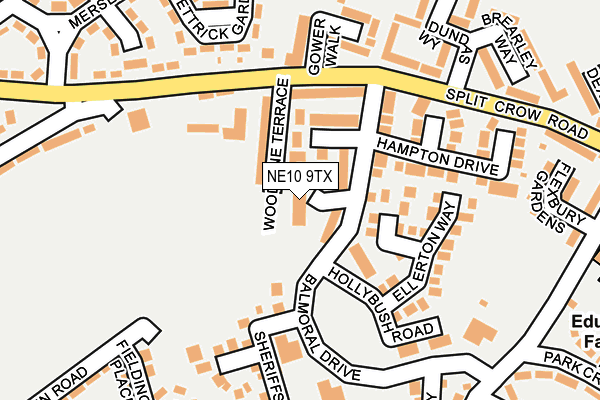 NE10 9TX map - OS OpenMap – Local (Ordnance Survey)