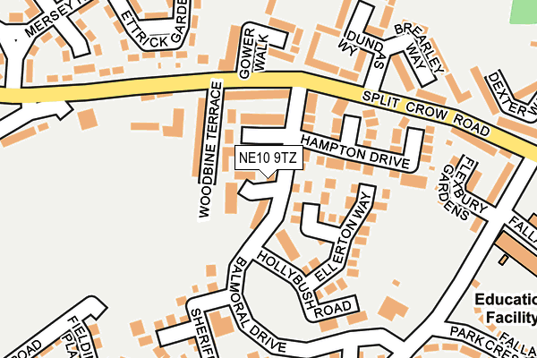 NE10 9TZ map - OS OpenMap – Local (Ordnance Survey)