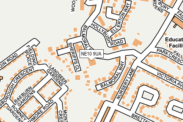 NE10 9UA map - OS OpenMap – Local (Ordnance Survey)