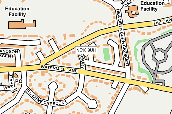 NE10 9UH map - OS OpenMap – Local (Ordnance Survey)