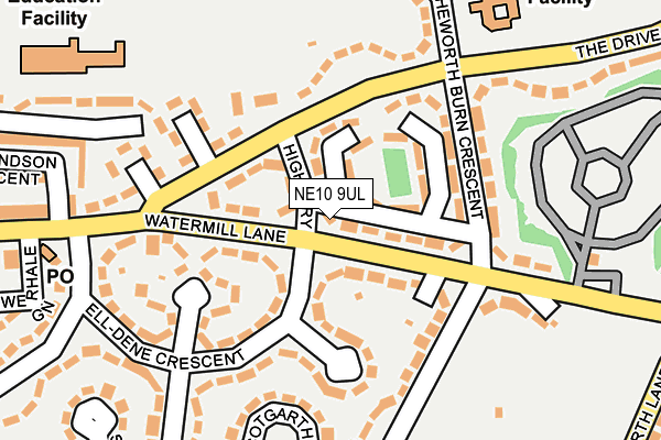 NE10 9UL map - OS OpenMap – Local (Ordnance Survey)