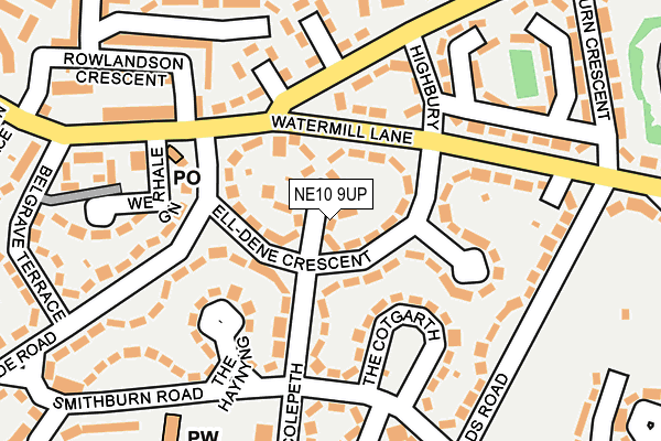 NE10 9UP map - OS OpenMap – Local (Ordnance Survey)