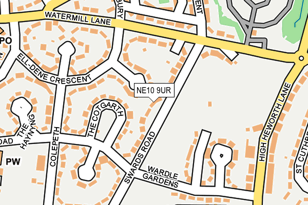 NE10 9UR map - OS OpenMap – Local (Ordnance Survey)