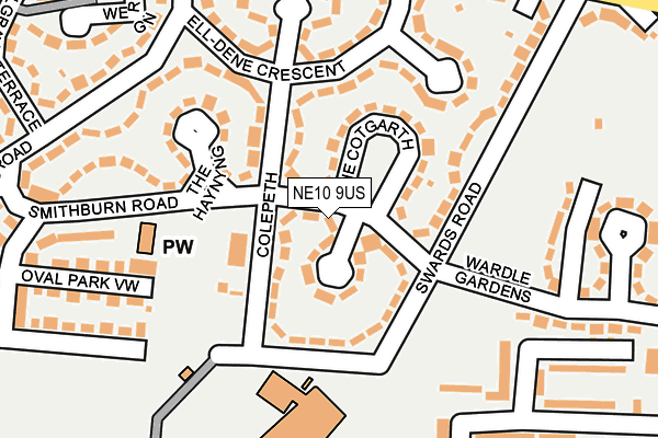 NE10 9US map - OS OpenMap – Local (Ordnance Survey)