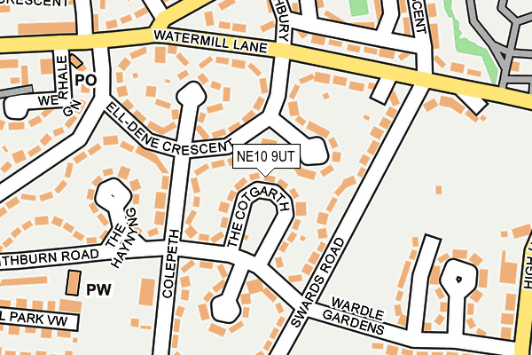 NE10 9UT map - OS OpenMap – Local (Ordnance Survey)