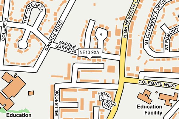 NE10 9XA map - OS OpenMap – Local (Ordnance Survey)