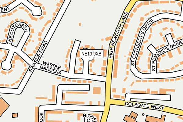 NE10 9XB map - OS OpenMap – Local (Ordnance Survey)