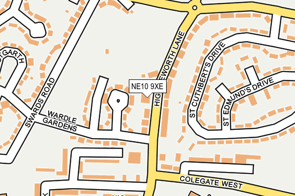 NE10 9XE map - OS OpenMap – Local (Ordnance Survey)