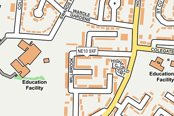 NE10 9XF map - OS OpenMap – Local (Ordnance Survey)