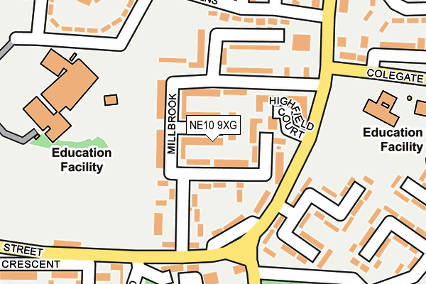 NE10 9XG map - OS OpenMap – Local (Ordnance Survey)