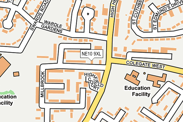 NE10 9XL map - OS OpenMap – Local (Ordnance Survey)