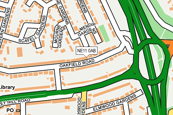 NE11 0AB map - OS OpenMap – Local (Ordnance Survey)