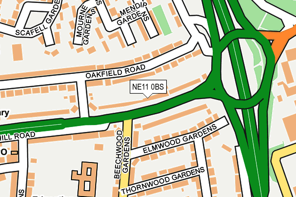 NE11 0BS map - OS OpenMap – Local (Ordnance Survey)