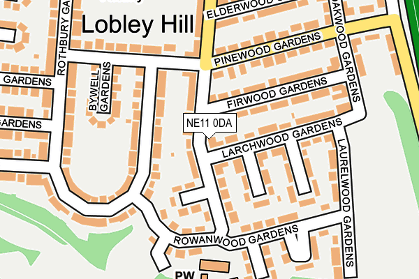 NE11 0DA map - OS OpenMap – Local (Ordnance Survey)