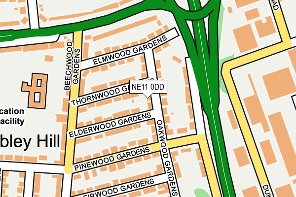 NE11 0DD map - OS OpenMap – Local (Ordnance Survey)