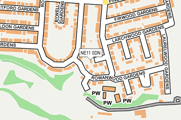 NE11 0DN map - OS OpenMap – Local (Ordnance Survey)