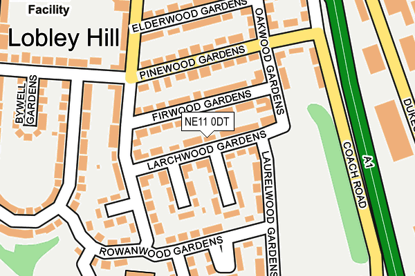 NE11 0DT map - OS OpenMap – Local (Ordnance Survey)