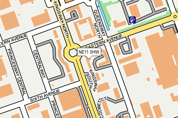 NE11 0HW map - OS OpenMap – Local (Ordnance Survey)
