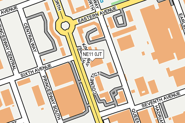 NE11 0JT map - OS OpenMap – Local (Ordnance Survey)
