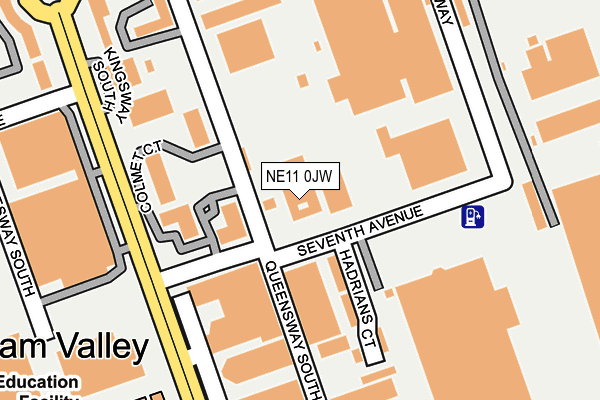 NE11 0JW map - OS OpenMap – Local (Ordnance Survey)