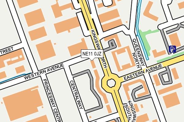 NE11 0JZ map - OS OpenMap – Local (Ordnance Survey)