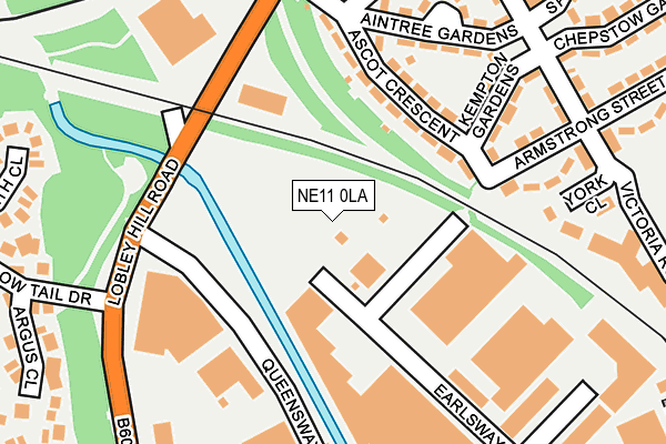 NE11 0LA map - OS OpenMap – Local (Ordnance Survey)