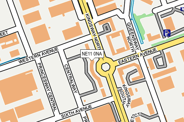 NE11 0NA map - OS OpenMap – Local (Ordnance Survey)