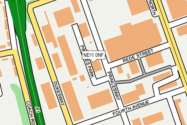 NE11 0NF map - OS OpenMap – Local (Ordnance Survey)