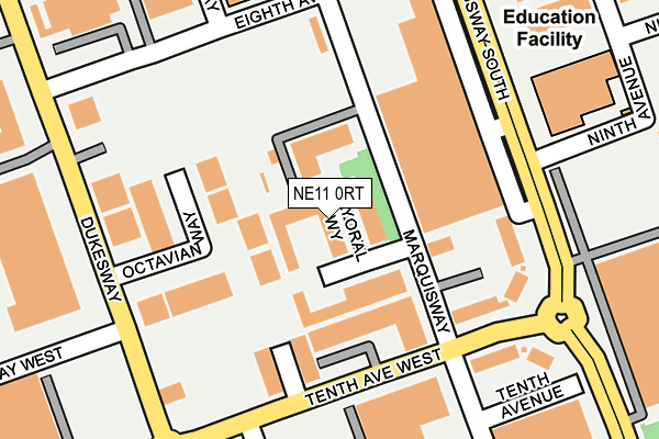 NE11 0RT map - OS OpenMap – Local (Ordnance Survey)