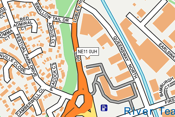 NE11 0UH map - OS OpenMap – Local (Ordnance Survey)