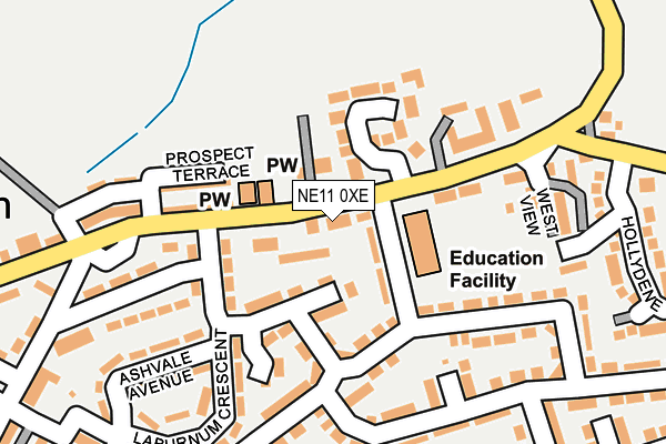 NE11 0XE map - OS OpenMap – Local (Ordnance Survey)