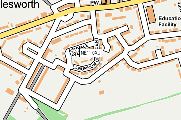 NE11 0XU map - OS OpenMap – Local (Ordnance Survey)