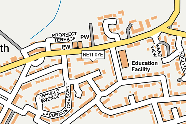 NE11 0YE map - OS OpenMap – Local (Ordnance Survey)