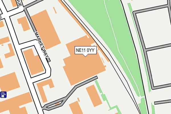 NE11 0YY map - OS OpenMap – Local (Ordnance Survey)