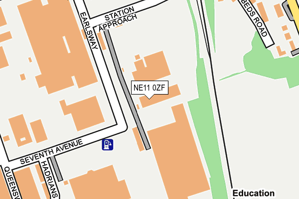 NE11 0ZF map - OS OpenMap – Local (Ordnance Survey)