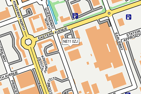 NE11 0ZJ map - OS OpenMap – Local (Ordnance Survey)