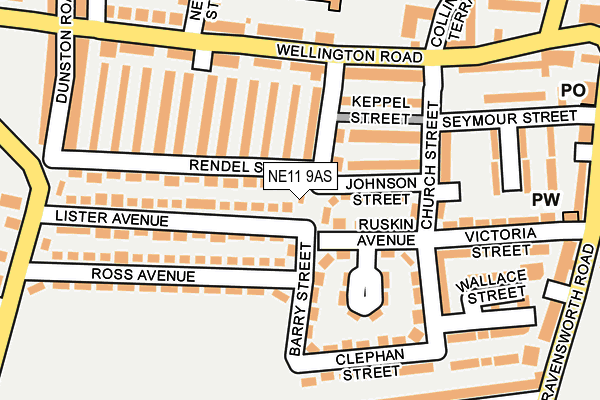 NE11 9AS map - OS OpenMap – Local (Ordnance Survey)