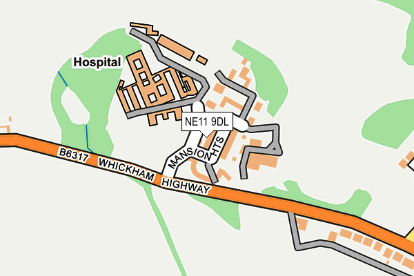 NE11 9DL map - OS OpenMap – Local (Ordnance Survey)