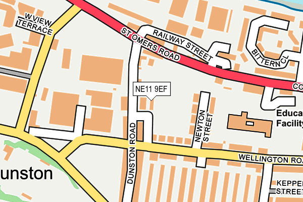 NE11 9EF map - OS OpenMap – Local (Ordnance Survey)