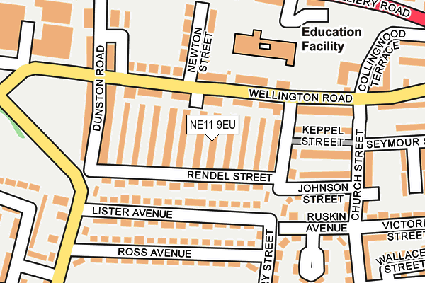NE11 9EU map - OS OpenMap – Local (Ordnance Survey)