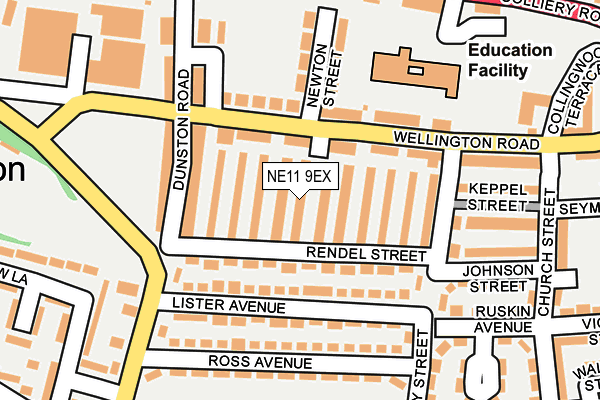 NE11 9EX map - OS OpenMap – Local (Ordnance Survey)