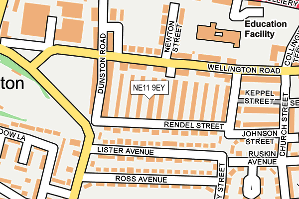 NE11 9EY map - OS OpenMap – Local (Ordnance Survey)