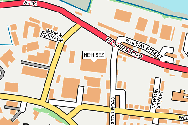 NE11 9EZ map - OS OpenMap – Local (Ordnance Survey)