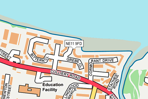 NE11 9FD map - OS OpenMap – Local (Ordnance Survey)