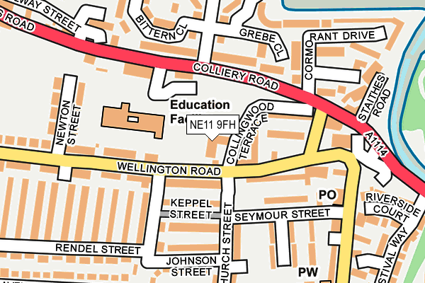 NE11 9FH map - OS OpenMap – Local (Ordnance Survey)